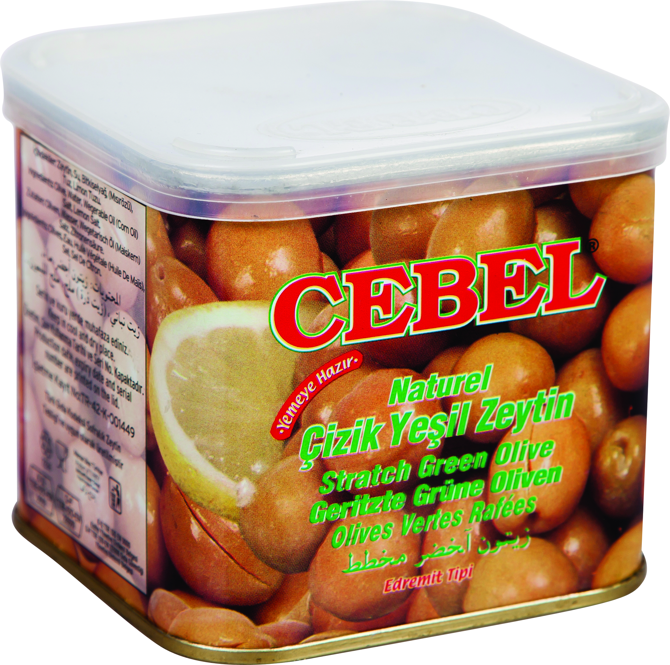 CEBEL Y. ZEYTIN CIZIK TENEKE  (olives vertes taillées)